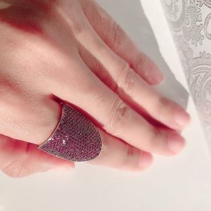 Henri Bendel Dark Pink rhinestone cocktail ring